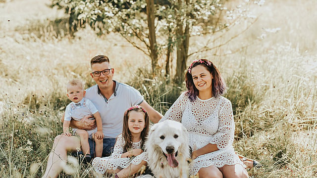 Marcin with family and dog