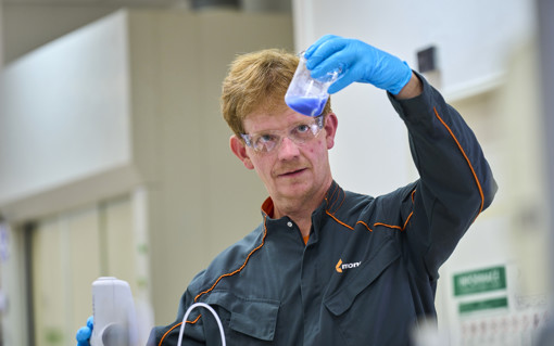 A man in a laboratory.