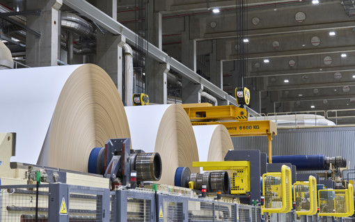 A large industrial paper machine.
