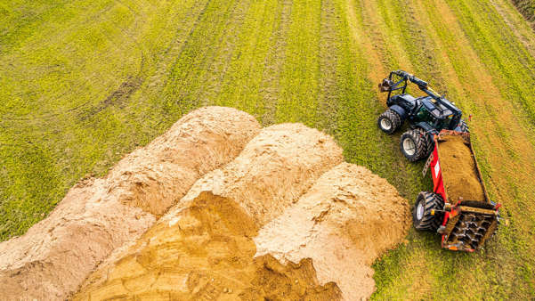 Field with tractor