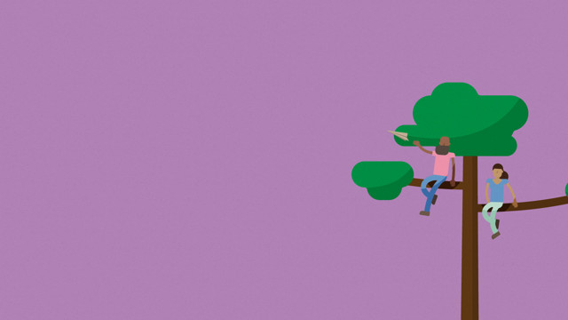 animated people on tree