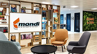 The lobby of Mondi's office in Weybridge, UK.