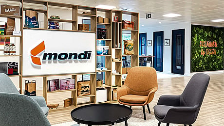 The lobby of Mondi's office in Weybridge, UK.