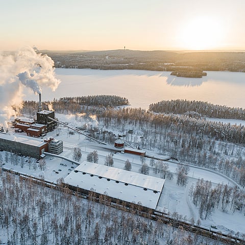 production site during winter in finland