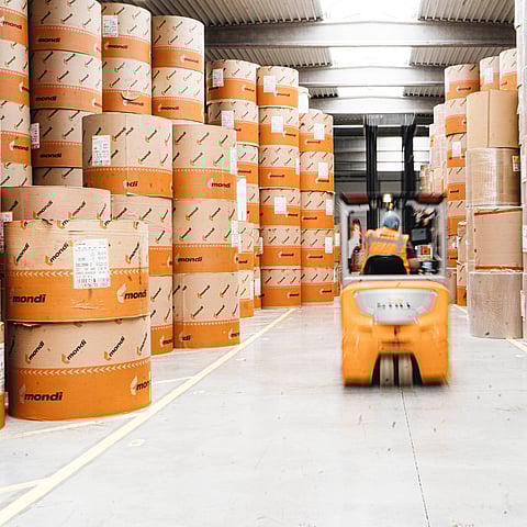 paper rolls in the storage