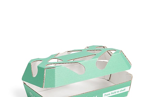 A small tray with a lid for fresh fruits and vegetables by Mondi.