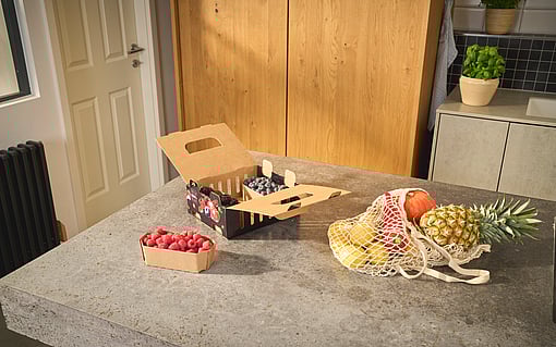 A corrugated box that features printing made using flexographic printing technology.