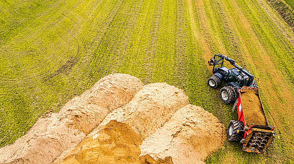 Field with tractor