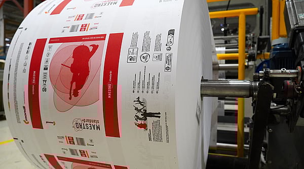 Photograph of IQ Maestro PE-free wrapper in the mill.