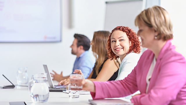 Mondi office employees during a presentation