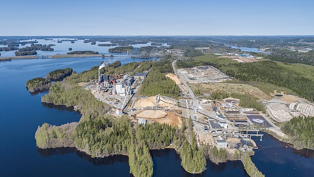 View of the Mondi paper mill in Kuopio Finland.