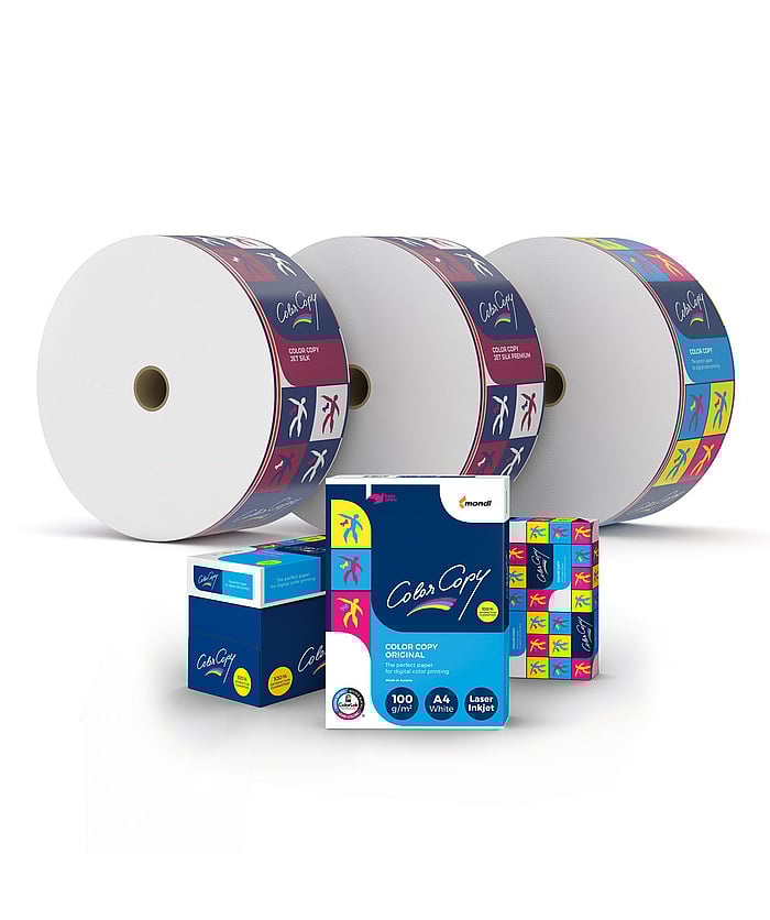 Color Copy product range box, reams, reels