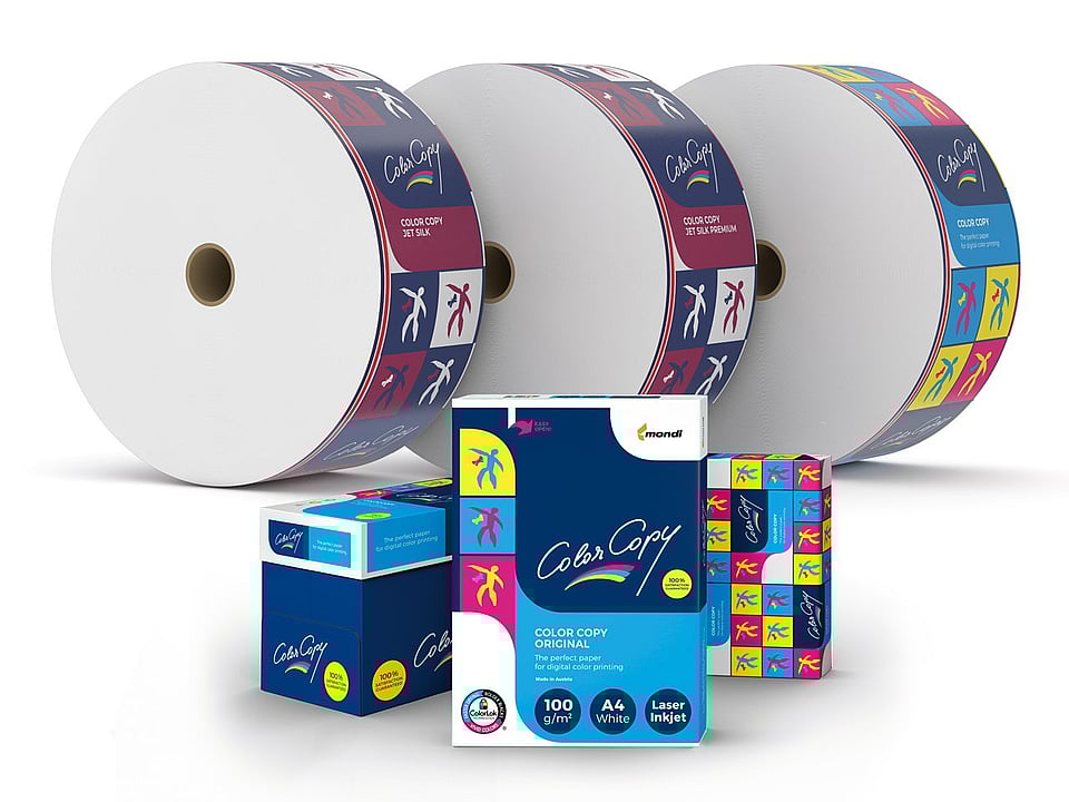 Color Copy product range box, reams, reels