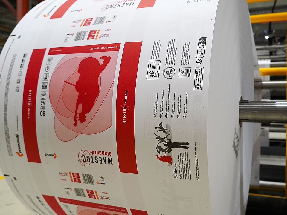 Photograph of IQ Maestro PE-free wrapper in the mill.