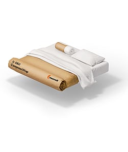 bed wrapped in paper