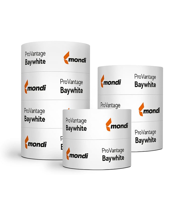 Several paper reels with the words ProVantage Baywhite written on them.