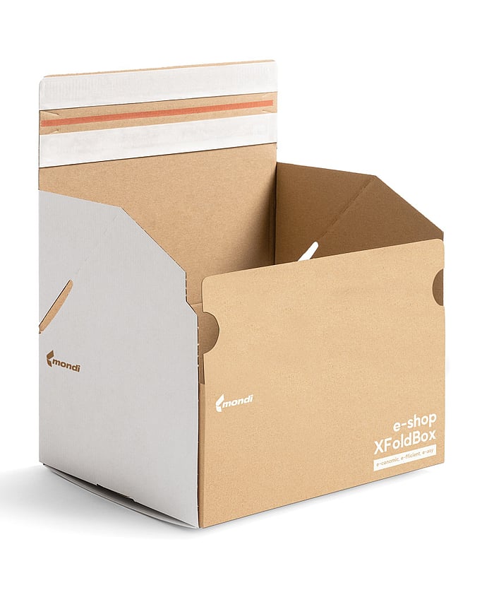 Ideal for fashion, shoes, and accessories. Reinforced automatic bottom, overlapping top, and hotmelt strips make it theft-proof, quick to close and easy for customers to return items safely.