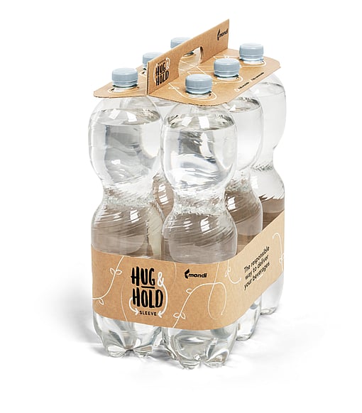 Mondi's Hug&Hold packaging solution designed for PET bottles.
