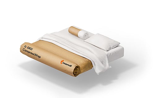CompressWrap picture: mattress and paper packaging