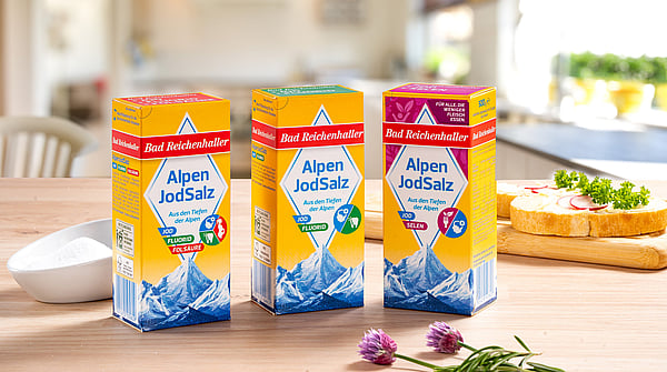 A selection of salt products from Bad Reichenhaller.