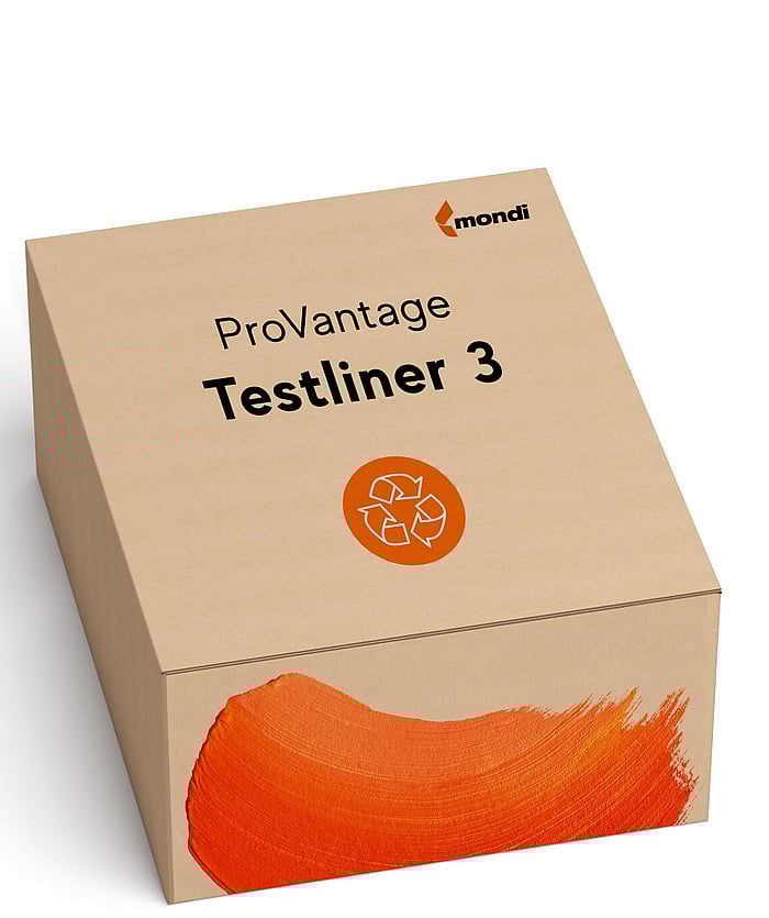 A brown corrugated box labelled ProVantage Testliner 3.