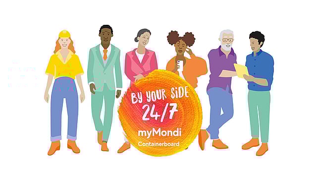 The illustration depicts individuals gathered around a brushstroke bearing the message: 