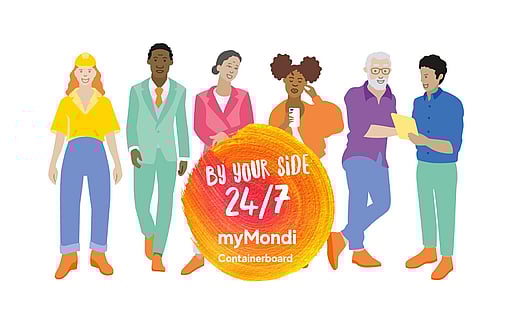 The illustration depicts individuals gathered around a brushstroke bearing the message: 