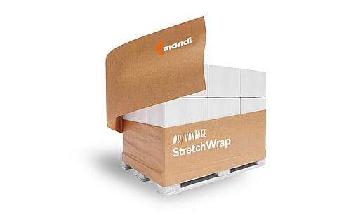 Packshot of pallet wrapped with Ad/Vantage StretchWrap