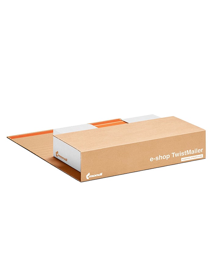 Flat-delivered and fully size adjustable, the TwistMailer saves storage space and simplifies handling. Its no-glue construction offers flexibility, while keeping packaging strong and reliable.