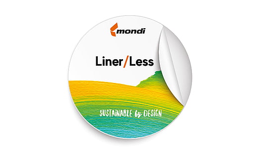 Mondi graphic with Liner/Less written in the centre