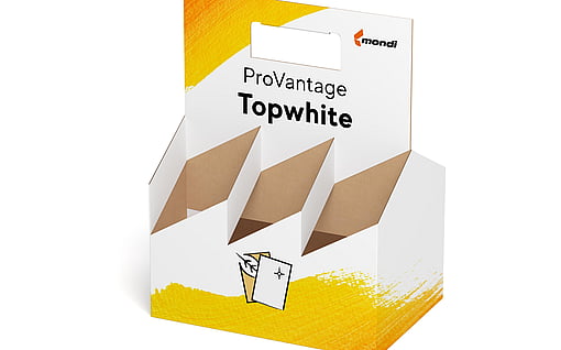 A corrugated packaging solution with ProVantage Topwhite written on it.