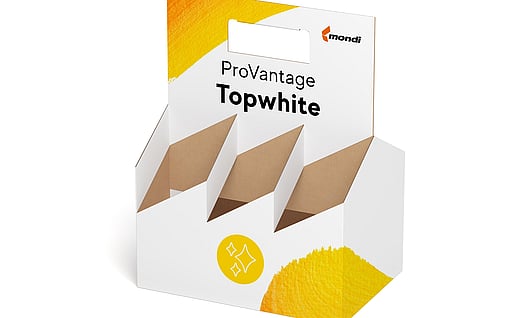 A corrugated packaging solution with ProVantage Topwhite written on it.