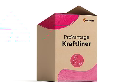 A brown corrugated box with the writing ProVantage Kraftliner